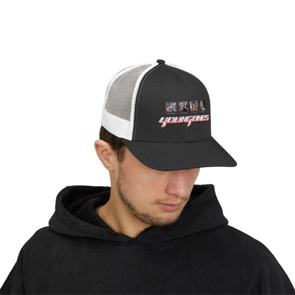 Stylish Snapback Trucker Cap with Unique 'Young' Design - Perfect for Summer Days, Festivals, Outdoor Adventures, and Casual Outfits - Image 6